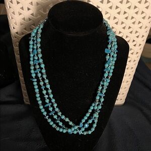 Vintage Beaded Necklace -Like New Color Turquoise-silver